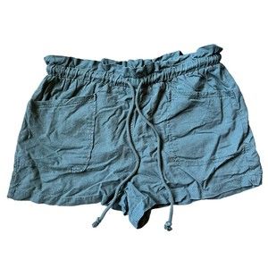 Universal Thread Linen Blend Shorts, Size Large Deep Green Drawstring Paper Bag